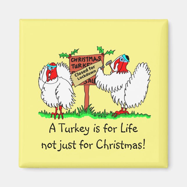 Imán Navidades pavos bloqueados (Frente)