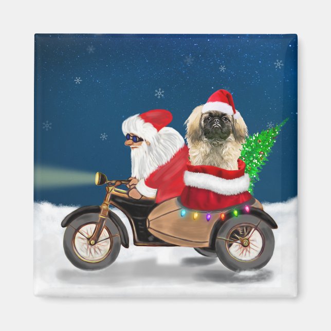 Imán Navidades perinos de Pekín Santa Claus (Frente)