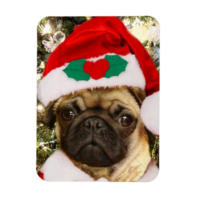 Imán Navidades Perro Pug (Vertical)