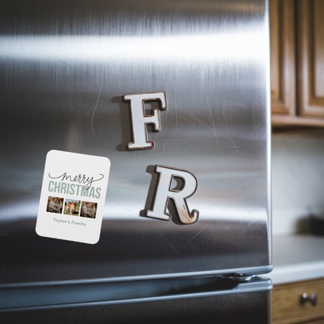 Imán Navidades personalizados 3 espacios Foto familiar (Subido por el creador)