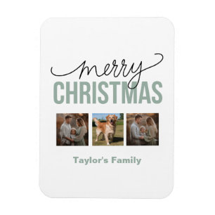 Imán Navidades personalizados 3 espacios Foto familiar