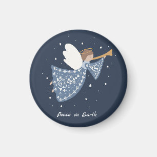 Imán Navidades personalizados Angel Holiday Peace Earth