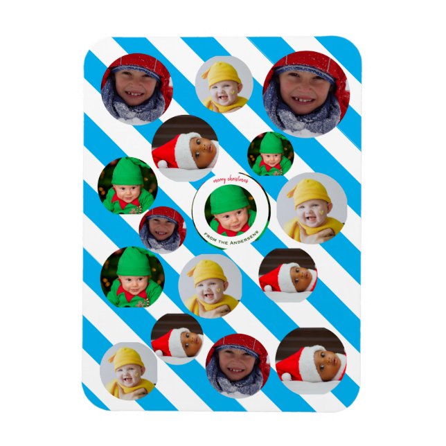 Imán Navidades personalizados de vacaciones 🎄 cuatro f (Vertical)