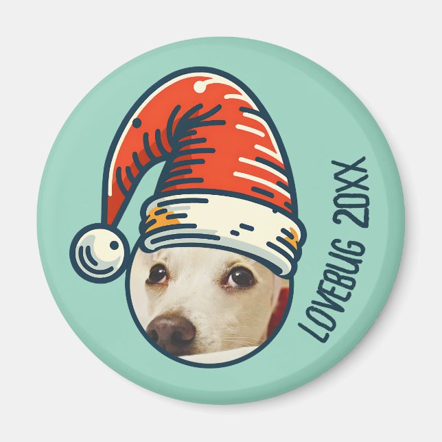 Imán Navidades personalizados Foto de Mascota personali (Frente)