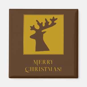Imán Navidades personalizados Reindeer Head Bronze Gold