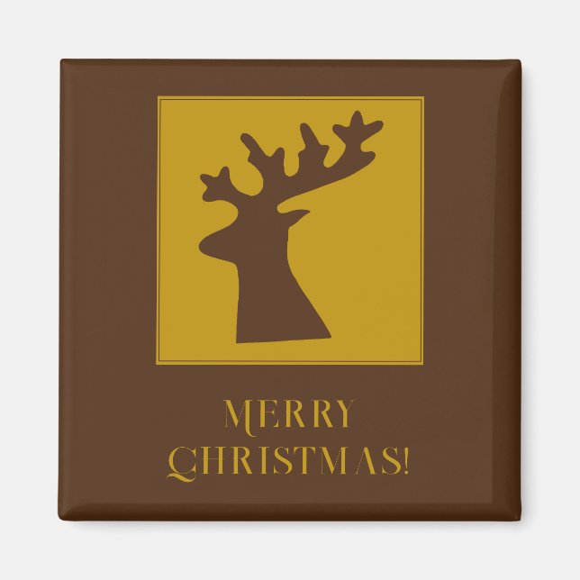 Imán Navidades personalizados Reindeer Head Bronze Gold (Frente)