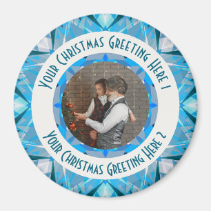 Imán Navidades personalizados Star Winter Blue Photo Gr