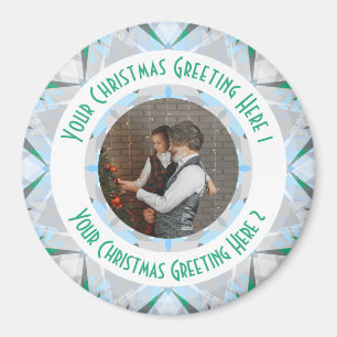 Imán Navidades personalizados Star Winter Grey Photo Gr