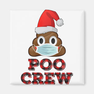 Imán Navidades Poo Crew Shirt Face Mask Poop Emoji Red
