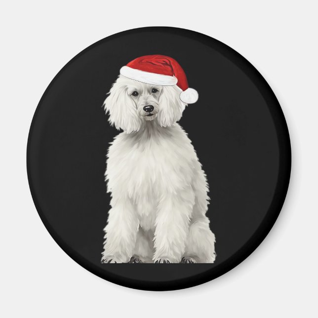 Imán Navidades Poodle Christmas Tree Dog Puppy Watercol (Frente)
