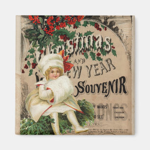 Imán Navidades Poster de Año Nuevo Ephemera