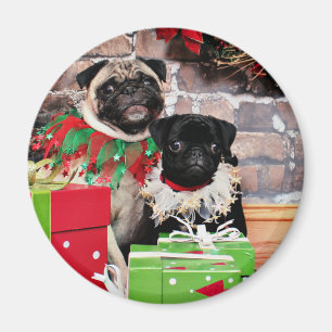 Imán Navidades - Pug - Daisy Mae y Lily Lou