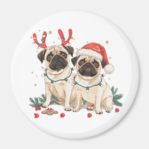 Imán Navidades Pug Dogs
