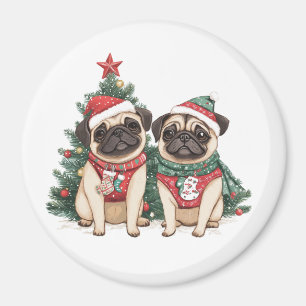 Imán Navidades Pug Dogs