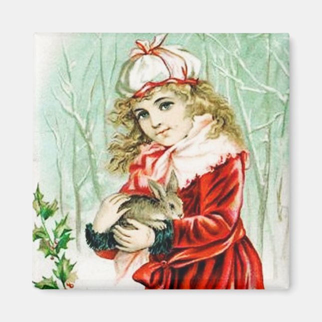 Imán Navidades Rabbit Vintage Magnet (Frente)