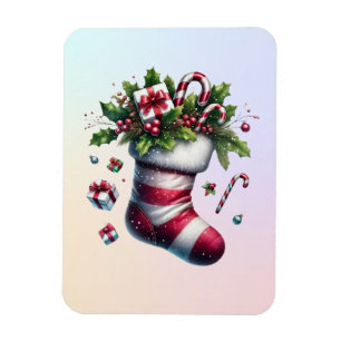 Imán Navidades rebosantes de regalos y bastones de cant