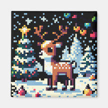 Navidades Reindeer Winter Wonderland Pixel Art