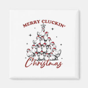 Imán Navidades Retro De Cluckin De Arbol De Pollo Y