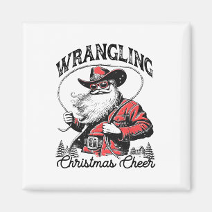 Imán Navidades retro de navidad occidental saludan a Sa