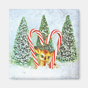 Imán Navidades retro Fawn