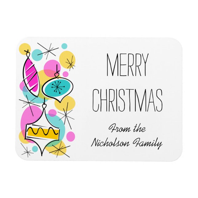 Imán Navidades Retro Tree Baubles Side flexibles (Horizontal)