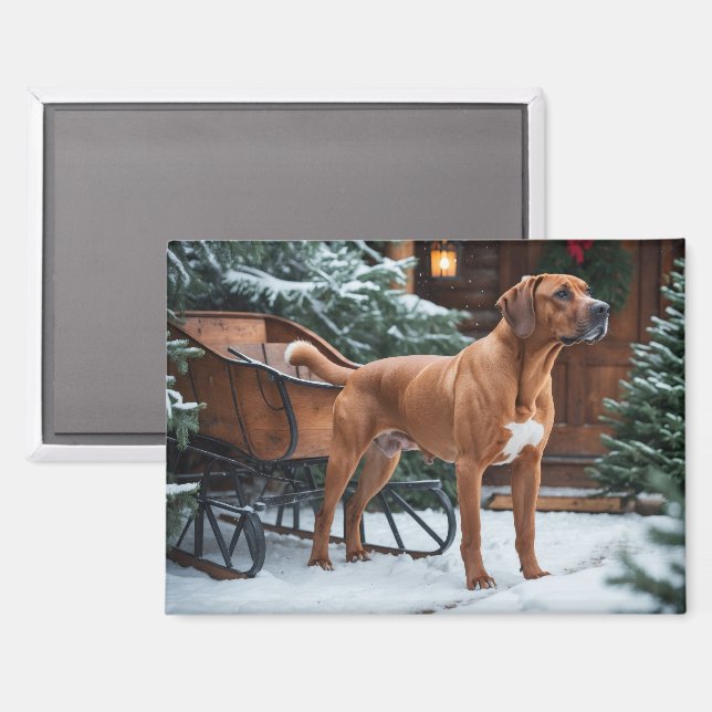 Imán Navidades Rhodesianos Ridgeback (Anverso/Reverso)