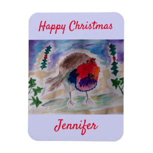 Imán Navidades Robin Personalized Magnet
