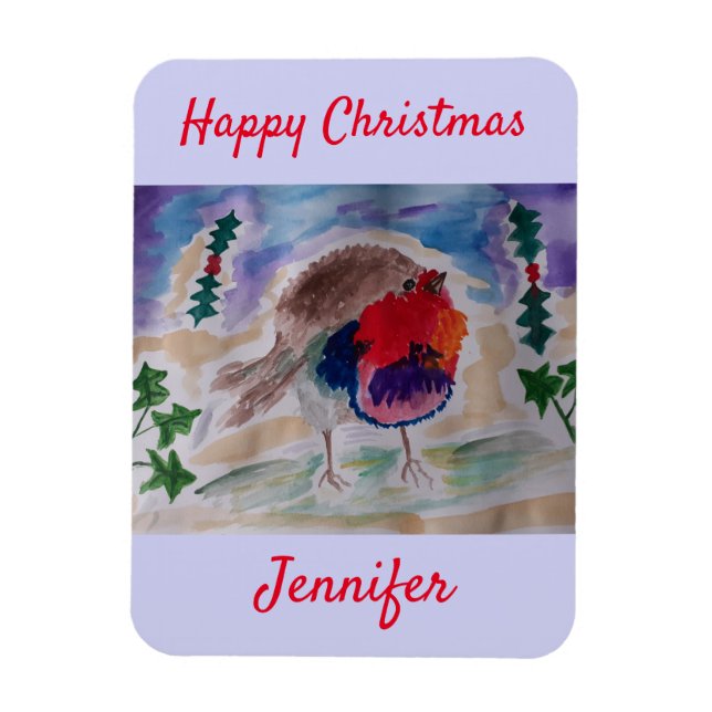 Imán Navidades Robin Personalized Magnet (Vertical)