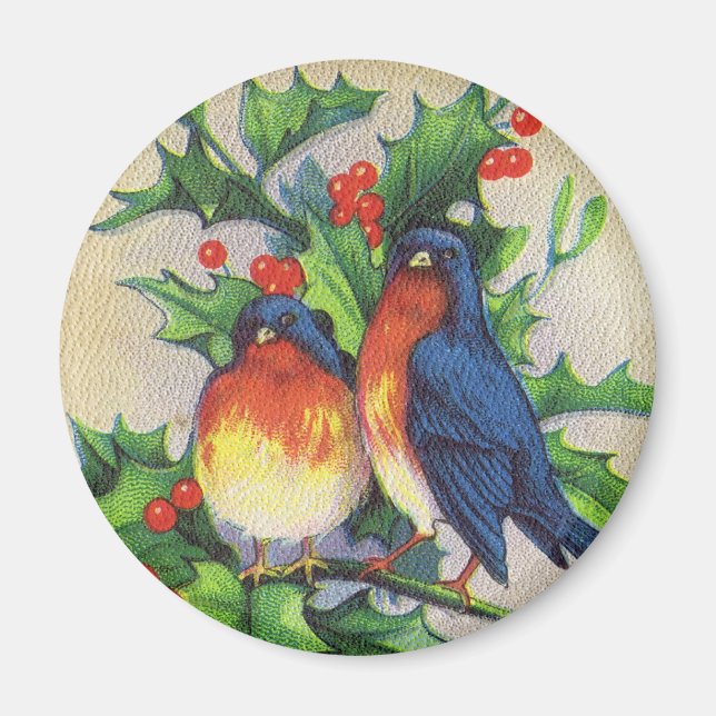 Imán Navidades Robins y Holly (Frente)