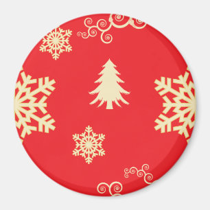 Imán Navidades rojos con copos de nieve con crema