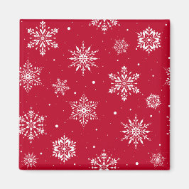 Imán Navidades rojos de copas de nieve