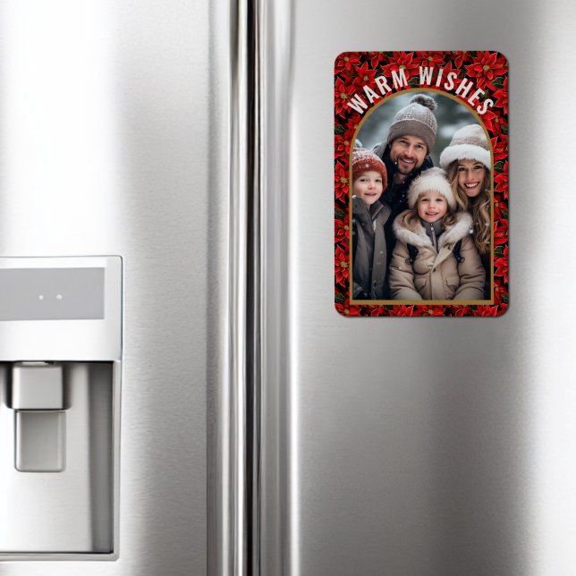 Imán Navidades rojos Personalizado de Poinsettia Foto (Subido por el creador)