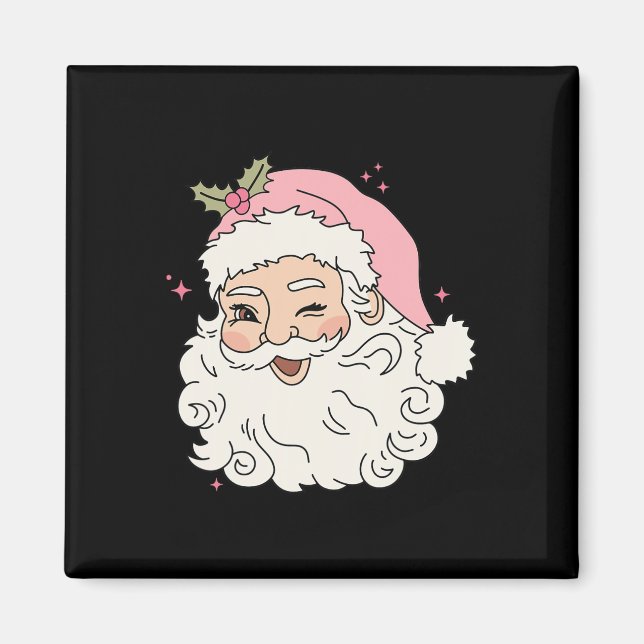 Imán Navidades rosados de diverso añejo Santa Claus Hom (Frente)