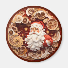 Imán Navidades Rust Brown Santa 3d Wood Look