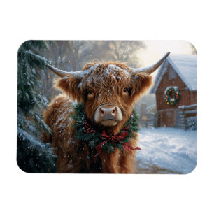 Imán Navidades Rústicos del Barnyard de la vaca de mont