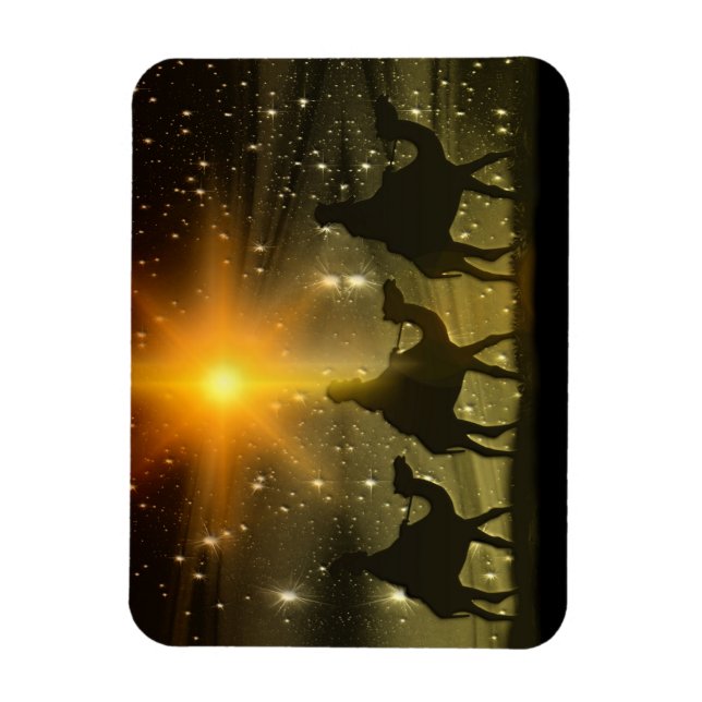 Imán Navidades sabios de la estrella de oro de Belén (Vertical)