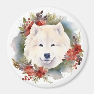 Imán Navidades Samoys Wreath Festive Pup