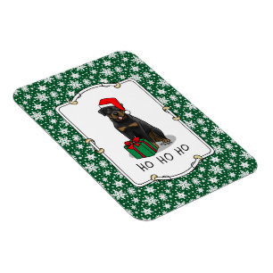 Imán Navidades Santa Claus Gorra Rottweiler Dog Cute