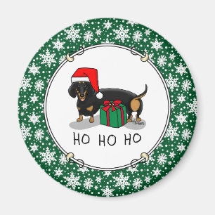 Imán Navidades Santa Dachshund (S black & tan) Cute