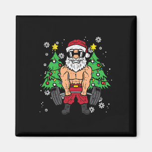 Imán Navidades Santa Deadlift Xmas Weightlifm Hombres W