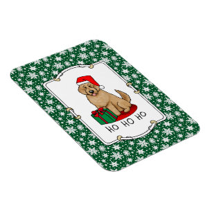 Imán Navidades Santa Goldendoodle (rojo dorado) Cute de