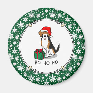 Imán Navidades Santa Hat Beagle (triple color 3) Dog Cu