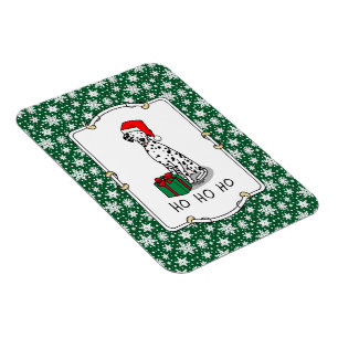 Imán Navidades Santa Hat Dalmatian Dog (negro 1) Cute