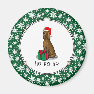 Imán Navidades Santa Hat Irish Setter Dog (rojo 1)
