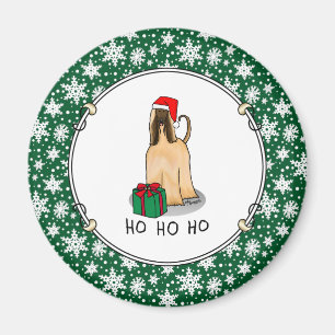 Imán Navidades Santa Hat Perro perro hebilla afgana