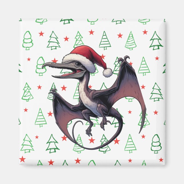 Imán Navidades Santa hat pterodáctilo (Frente)