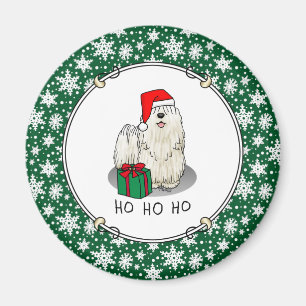 Imán Navidades Santa Hat Puli Perro (blanco) Cute Graci
