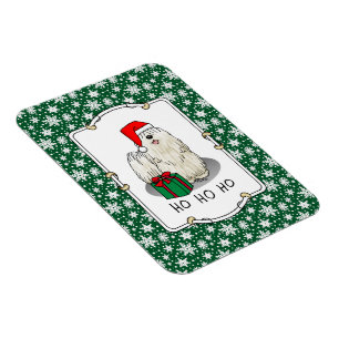 Imán Navidades Santa Hat Puli Perro (blanco) Cute Graci