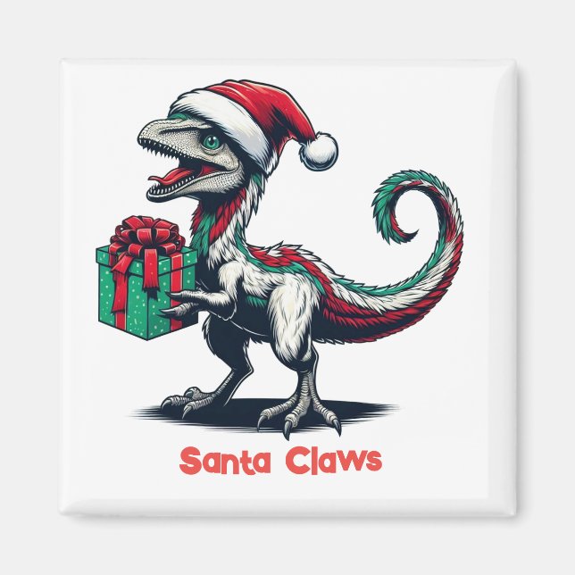 Imán Navidades Santa hat raptor (Frente)