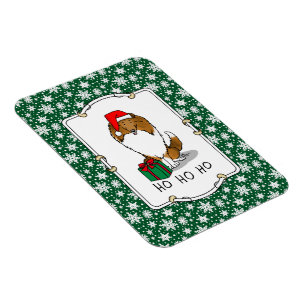 Imán Navidades Santa Hat Shetland Sheepdog (estable) Cu